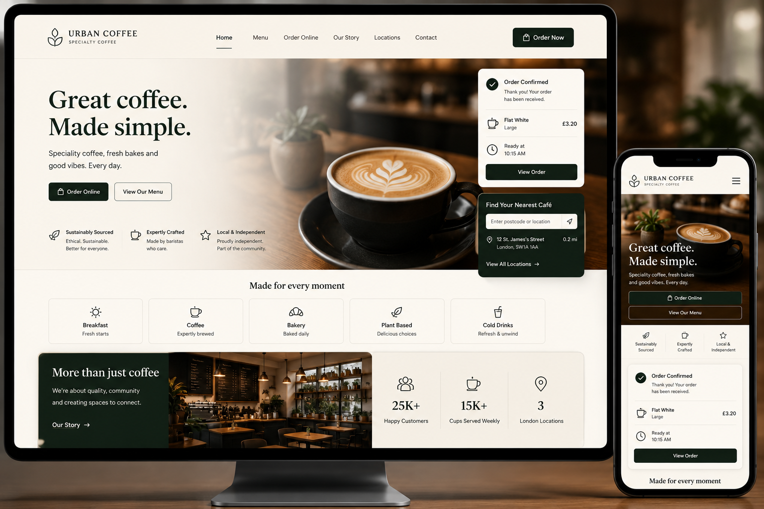 Coffee Shop website preview