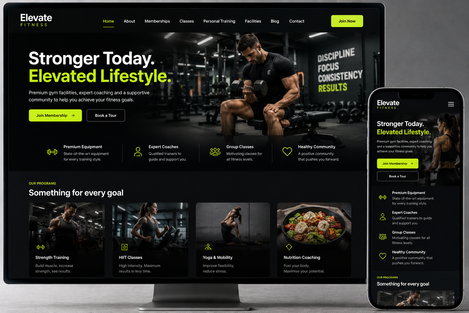 Gym website preview