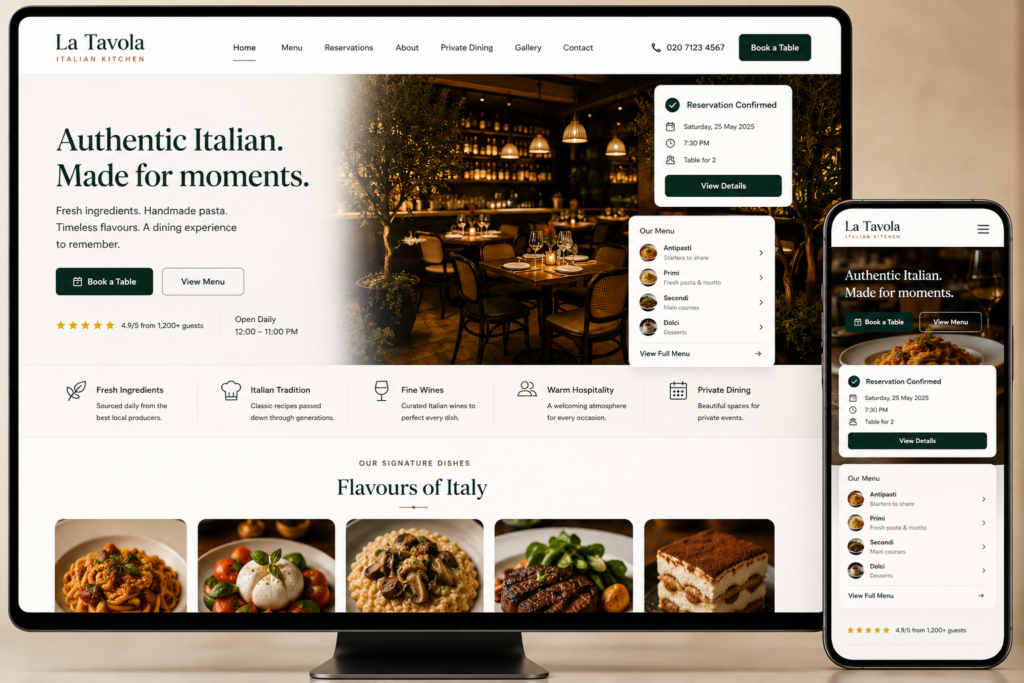Restaurant website