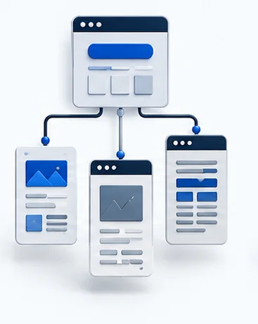 Illustrative project sitemap and layout planning artefacts